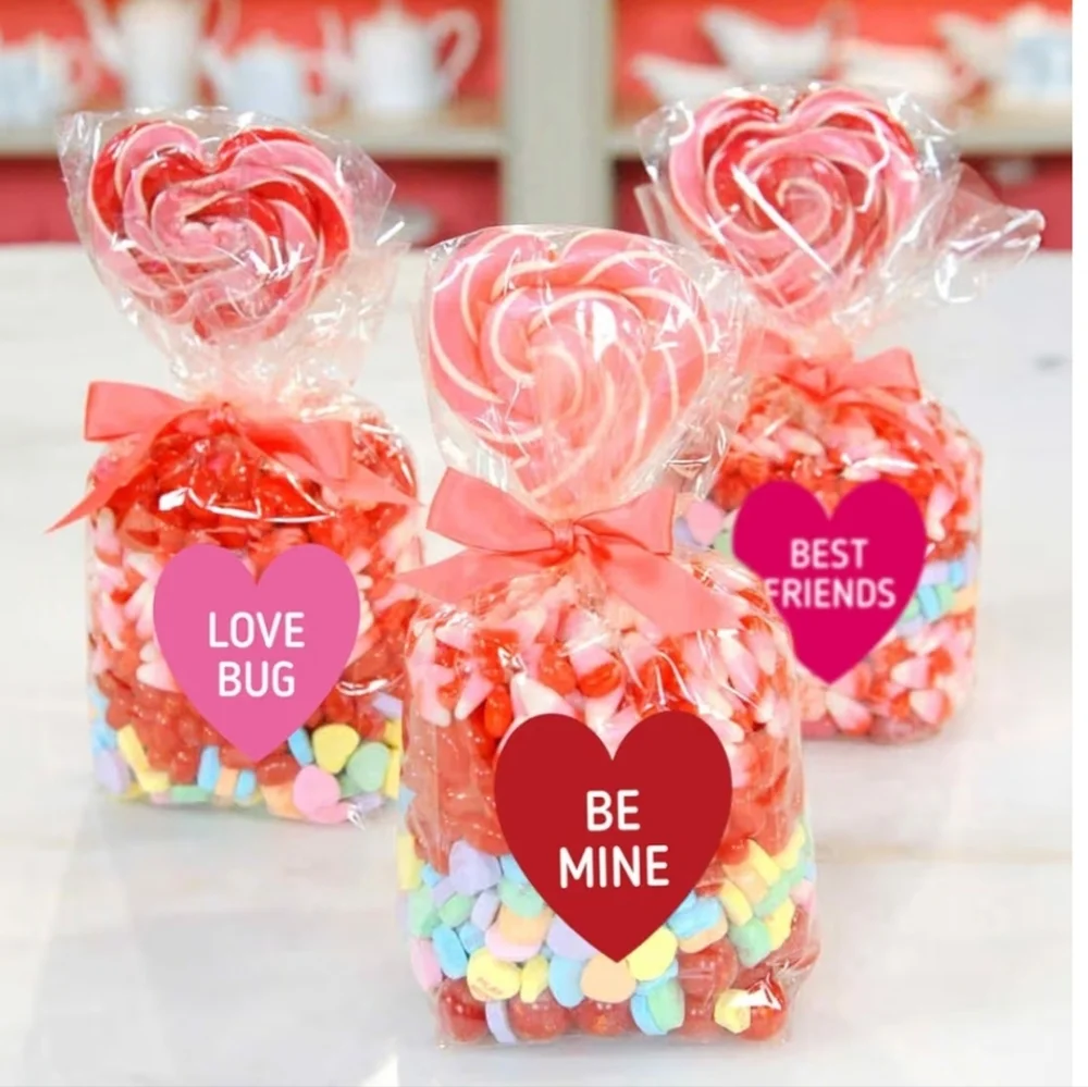 480pc Valentines Day Conversation Heart Stickers Red Pink 1.5in Bulk Kids Craft‎